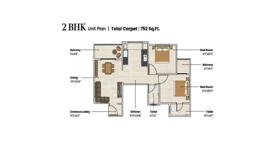 Sentosa Ekam-Gallery-2BHk-Floor-Plan